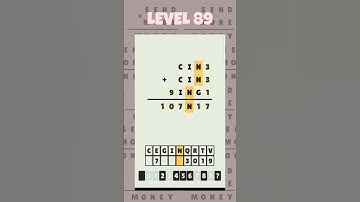 Level 89 - Cryptarithm: android game math  #cryptarithm #mathematics #matematika #maths