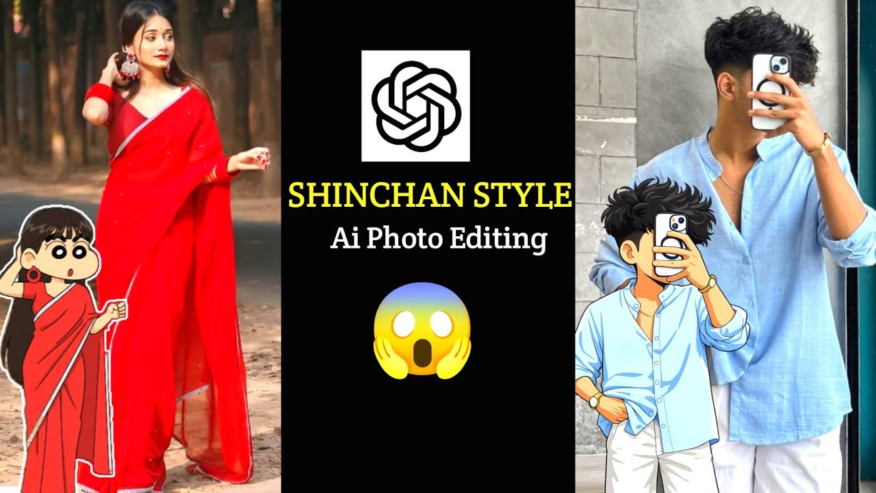 Trending Shinchan Style Ai Photo Editing🔥 || Crayon Sinchan Character Photo Prompt @Komaltech99 