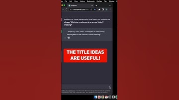 Using ChatGPT for GOOD Presentation Titles in 4 Seconds 🤯