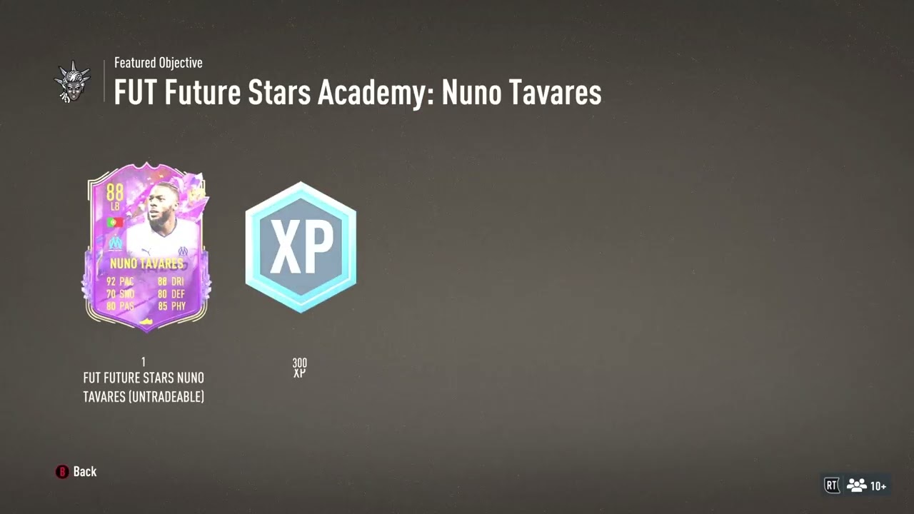 FUT Future Stars Academy Nuno Tavares 88 Objectives FIFA 23