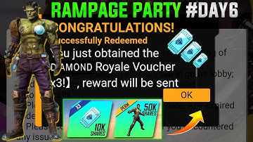 RAMPAGE PARTY REDEEM CODE #DAY6 | LAB GIANT BUNDLE REDEEM CODE FREEFIRE |