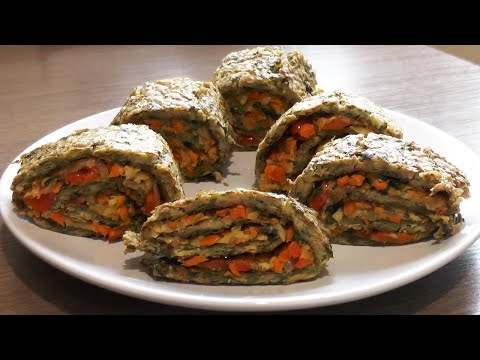 Brussels Sprouts Roll with Vegetable Filling - Lacto-Ovo Vegetarian Recipe