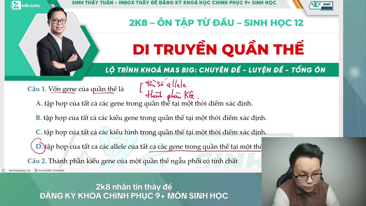 DI TRUYỀN QUẦN THỂ || ÔN TẬP TỪ ĐẦU - BUỔI 7