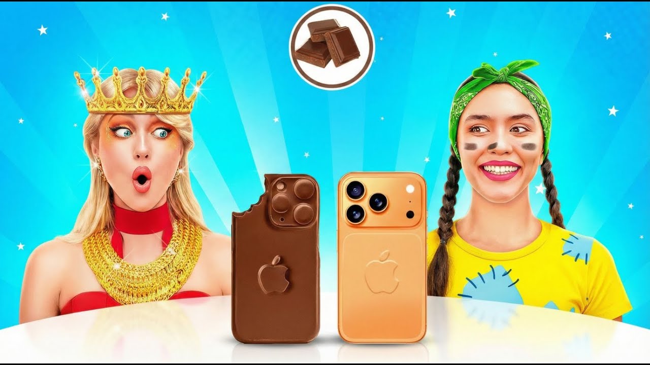 Что бы вы выбрали: настоящую еду или шоколад? 🍫 | Челлендж: 1 звезда против 5 звезд