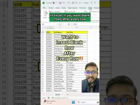 Don't Insert Blank Rows in Excel Like this‼️Instead Use Amazing Trick #excel #exceltips #shorts