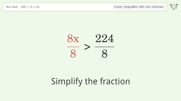 Solving Linear Inequalities: 232 is Smaller Than 8+8x