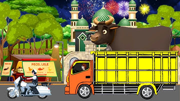 Takbiran Keliling Idul Adha  2023,Ada Truk Oleng Angkut Sapi Kurban Jumbo