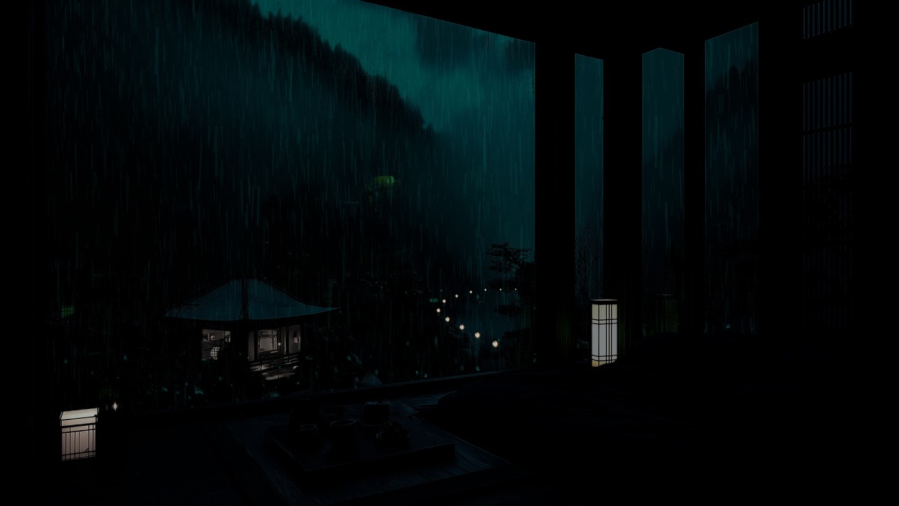 Soft Rain Sounds at a Quiet Cabin 🌧 (No Ads) | Calm Dark Bedroom Atmosphere for Deep Sleep