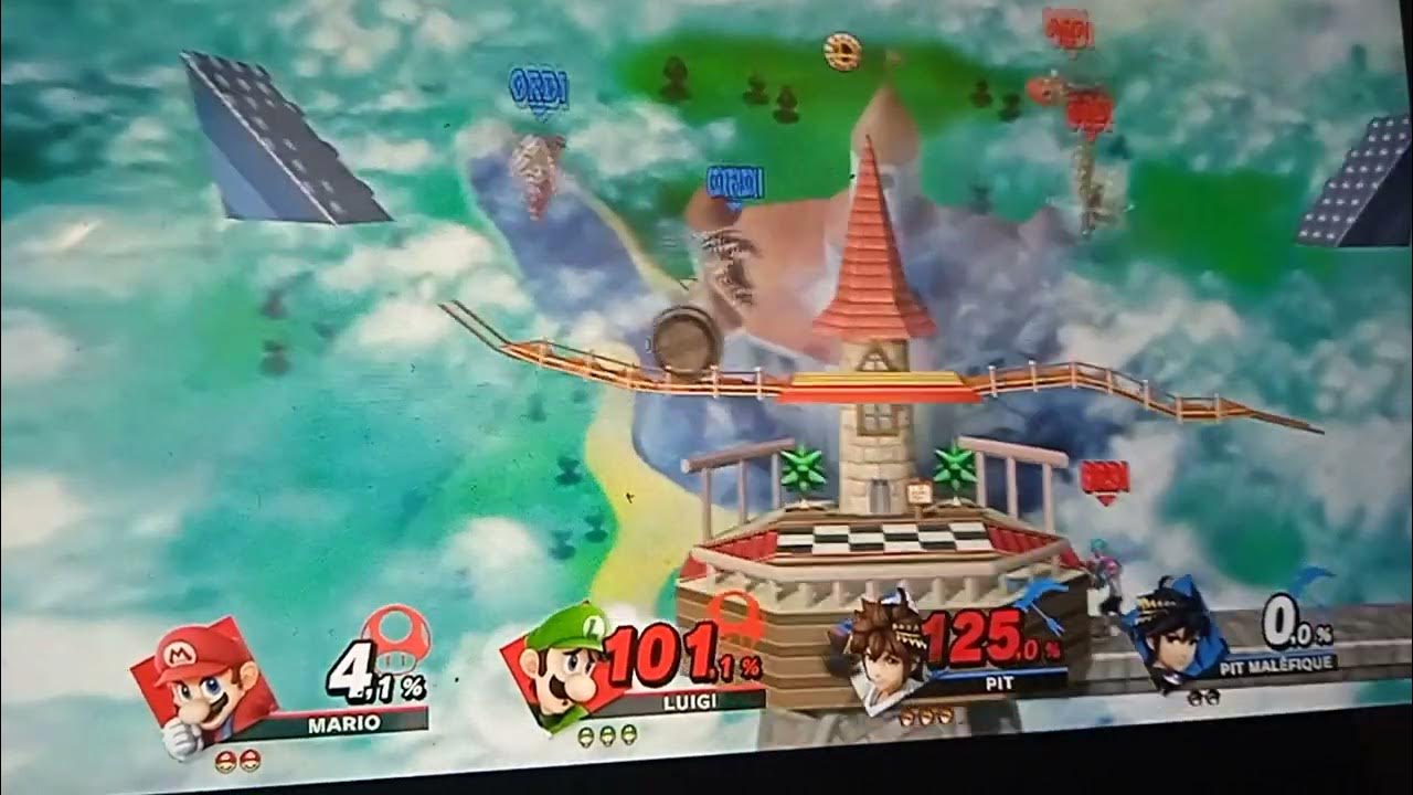 Super smash Bros ultimate Mario and Luigi vs Pit and Pit Maléfique