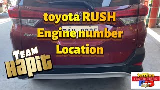 Toyota RUSH | engine number location |