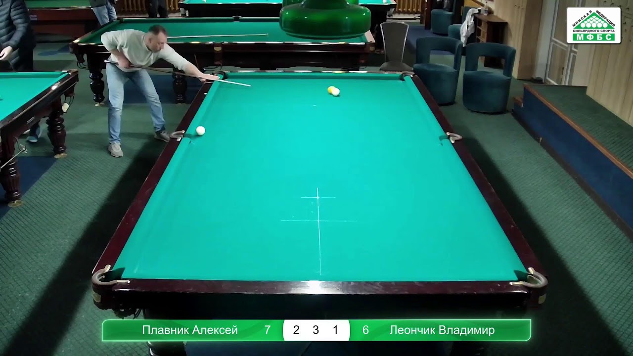 Плавник А. - Леончик В. «Открытый чемпионат Минска 40+» по Комбинированной пирамиде.  1 тур.