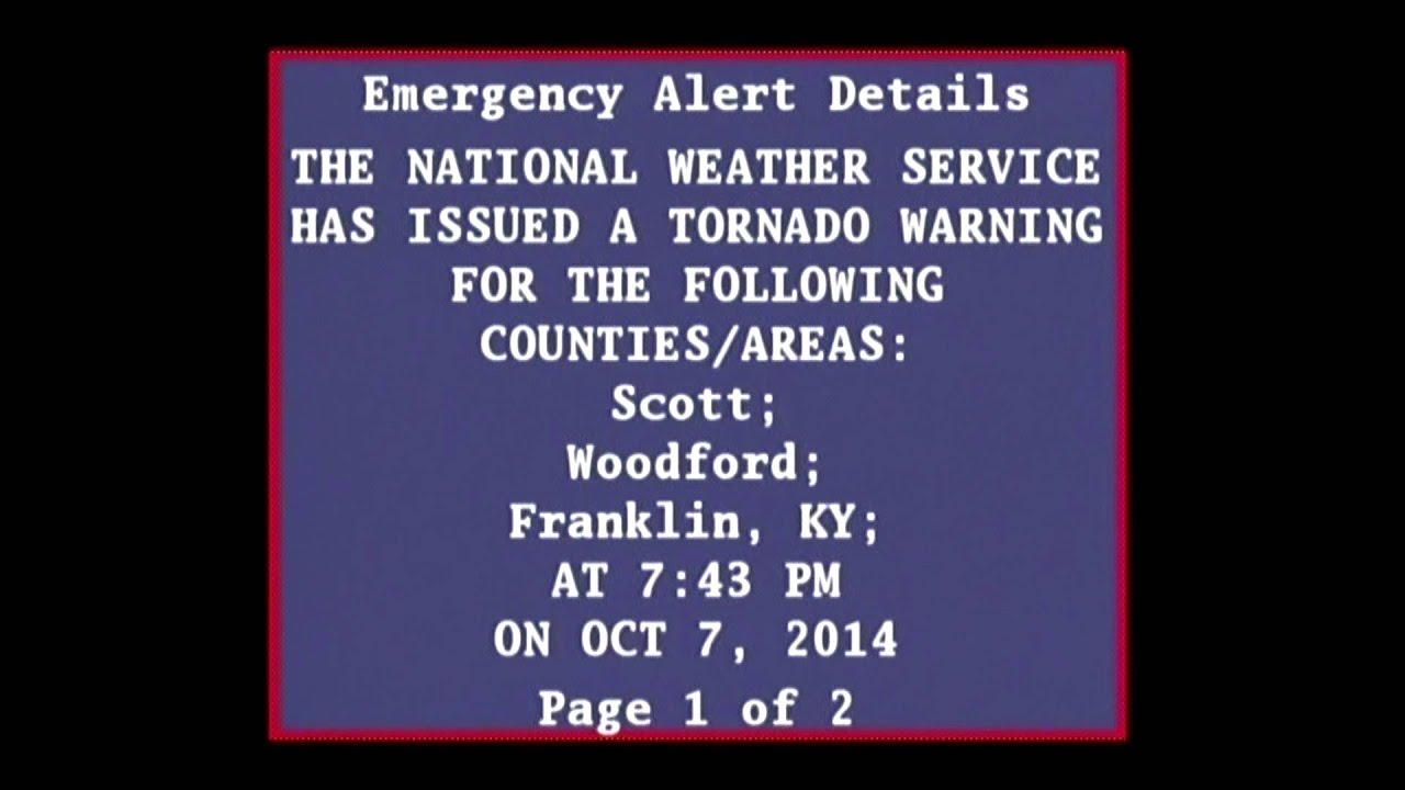 その他 TORNADO WARNING EAS and a bit of WKYT Coverage - 10/7/2014 7:44pm - YouTube