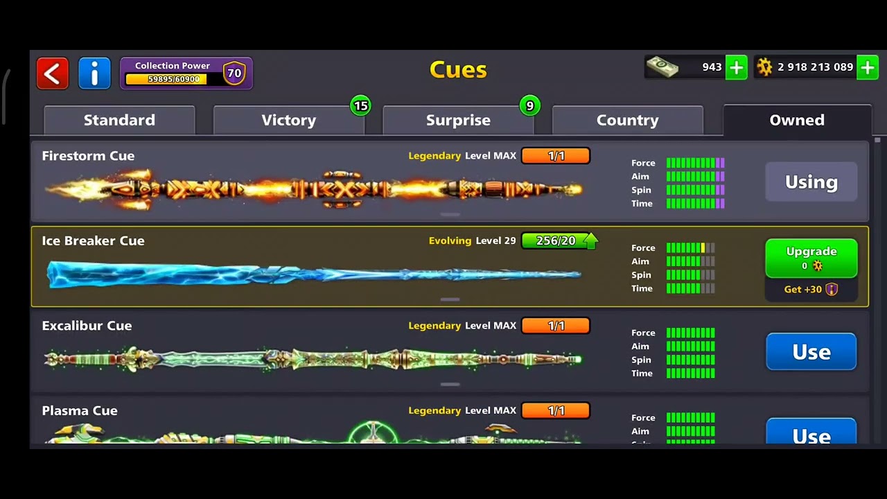 8 Ball Pool First # Animation Ice Breaker Cue Level Max🤩🥳👌