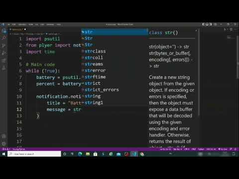 battery notifier using python | battery notification using python | python project 🔋