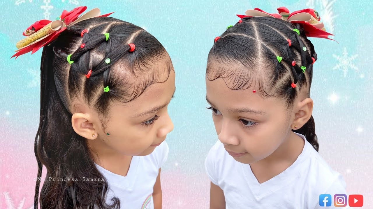 PEINADO CON COLA ALTA PARA NIÑAS 💚💕 HAIRSTYLE WITH A HIGH TAIL FOR ...