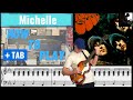 Michelle by the beatles bass cover  play along tab