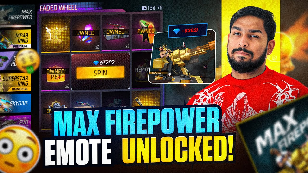 Animal Movie Machine Gun Emote Spin | Max Firepower Faded Wheel Spin ...