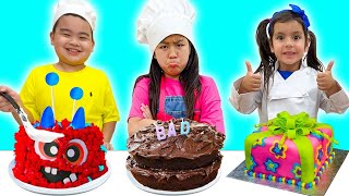 Bake A Birthday Cake Pretend Play with Jannie & Baby Rainbow!