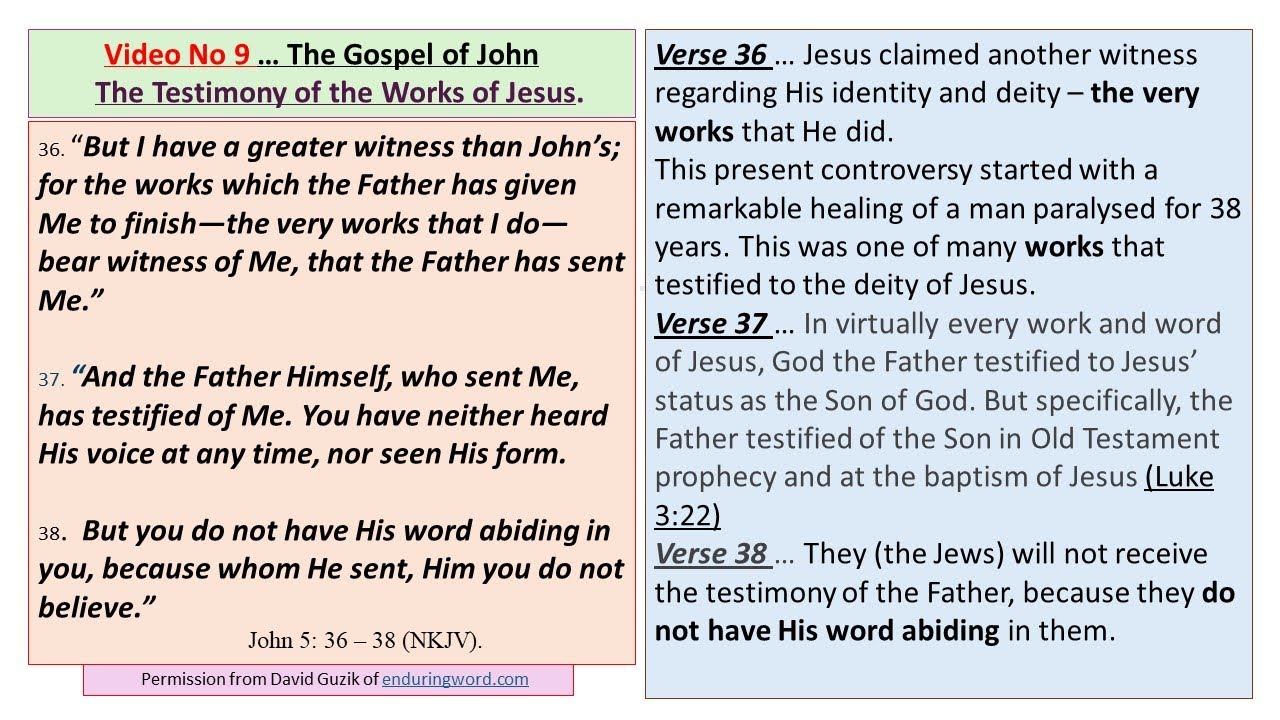John 5 36 38 Meaning John 5 36 38 Meaning