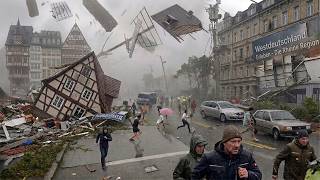 2 minutes ago in Germany! Strong storm caused chaos in Rheine, hail paralyzing roads
