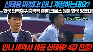 한국 인니 승부차기 혈투 미쳤다! 인도네시아 새역사 세운신태용 감독 4강 진출 ㄷㄷㄷ