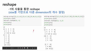 DS 파이썬 4강 Part 1: numpy -1의 역할 reshape, flatten