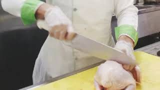 How to cut a chicken into 4 pieces for Ramadan biryani