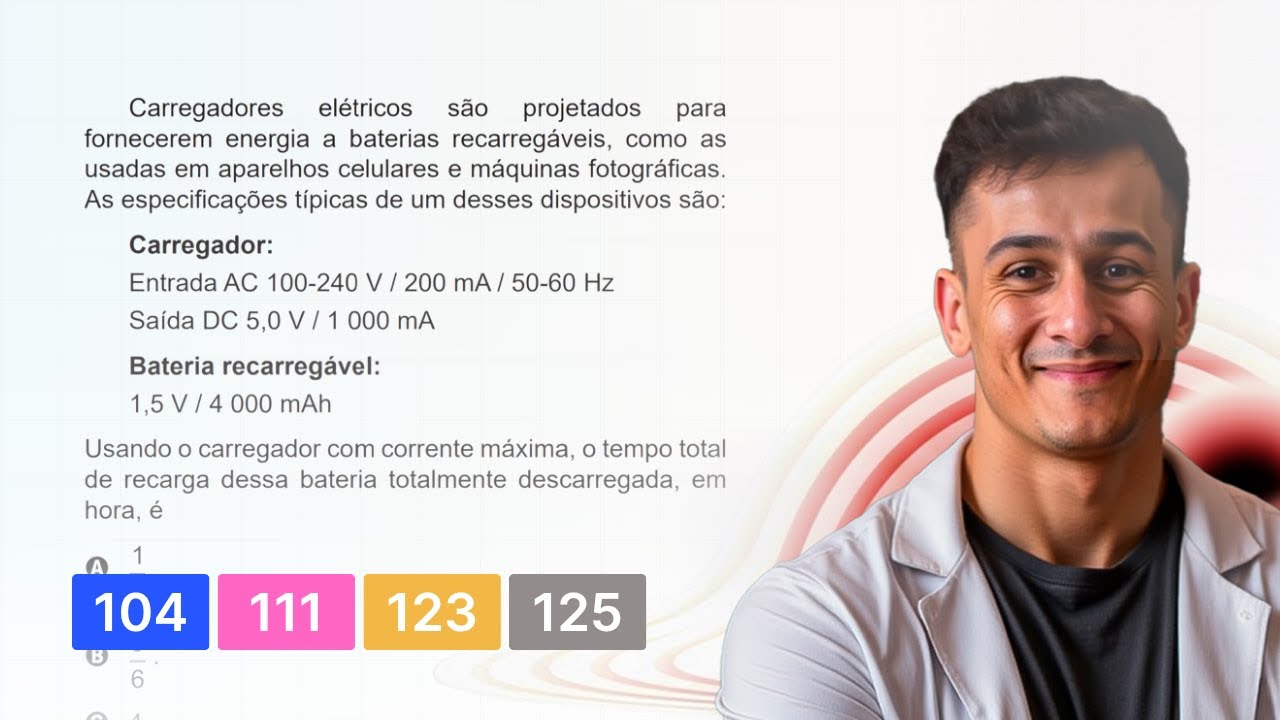 ENEM PPL 2022 — Carregadores elétricos são projetados para fornecerem ...
