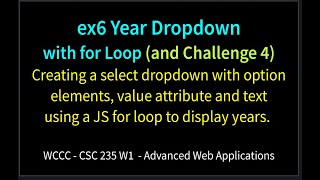 ex6 Year Dropdown (and Challenge 4)