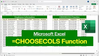 Ms Excel - Choosecols Function | Choosecols Formula In Excel