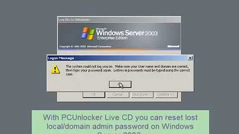 Reset Windows Server 2003 Domain Admin Password After Forgotten