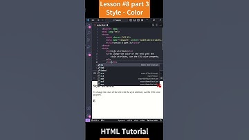 HTML Tutorial - Lesson 8:  Style attribute  - Color Part 3 #shorts #html #html5course