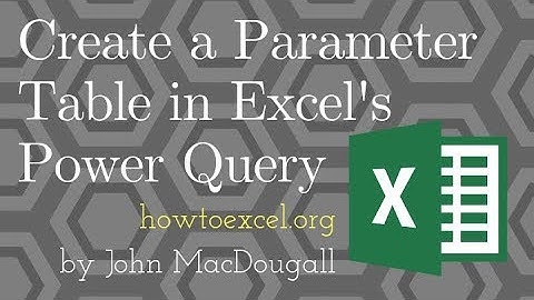 Create A Parameter Table For Your Power Queries