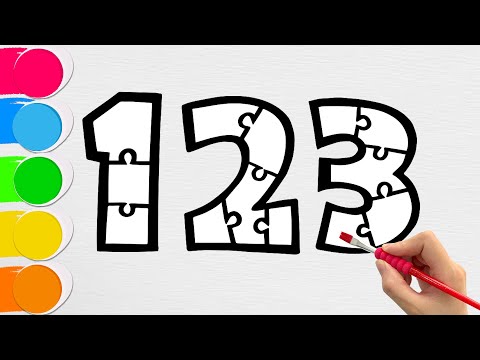 How to Draw Numbers 1, 2, 3 Using Puzzle Pieces | Easy Step