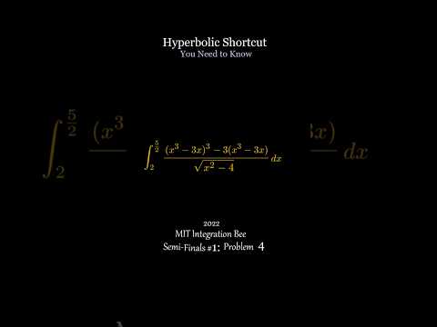 The MIT Integral Solved by Hyperbolic Cosine: A Hidden Triple-Angle Trick