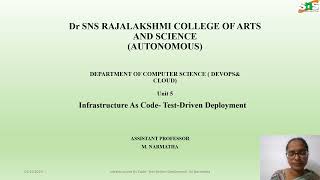 Infrastructure As Code  Test Driven Deployment | Fundamentals of DevOps | M. Narmatha Net Worth