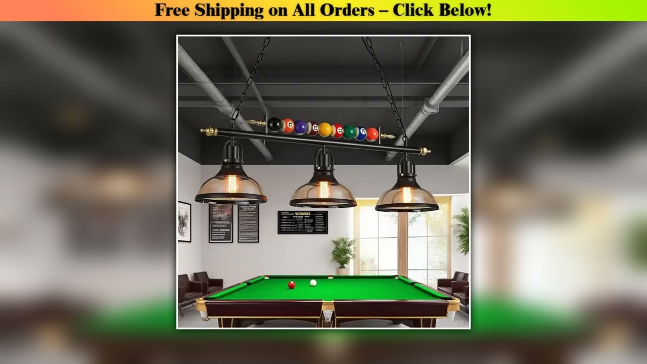 Nordic Retro Billiard Pendant Lamp Modern LED Chandelier Ceiling Lamps Restaurant Bar Counter