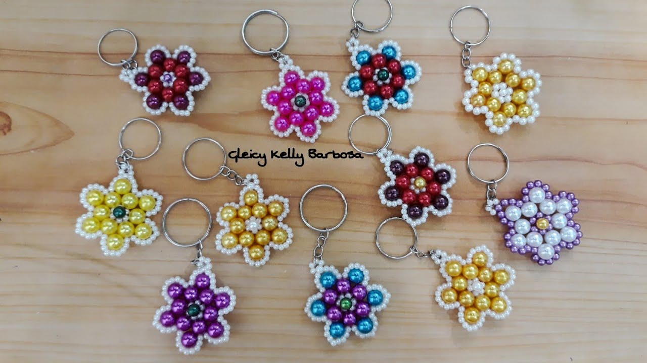 Chaveiro de flor renda francesa #gleicykellybarbosa  #chaveirodepérolas