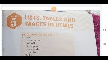 CLASS- 8, Chapter 5:- Lists,Tables and Images in HTML 5