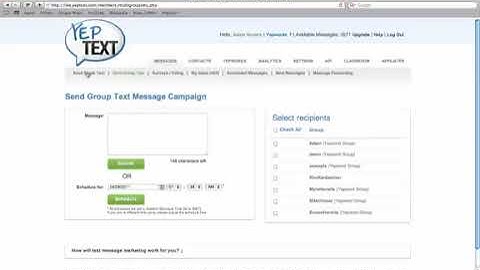 YepText Video Classroom: Sending Your First Text Message!