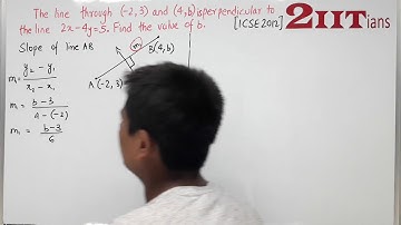 Equation of a Straight line Exercise 12.2 Q 9 Class X ICSE | The line through A (-2, 3) and B (4, b)