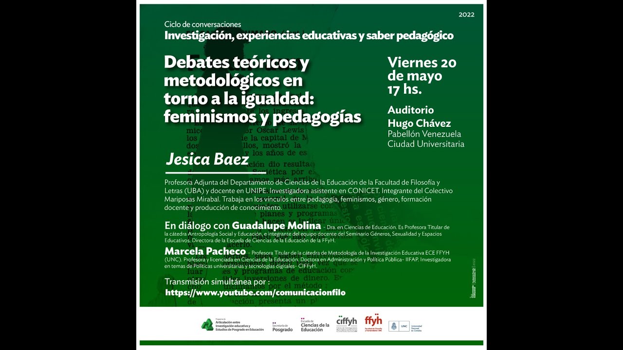 Conversatorio: «Debates teóricos y metodológicos en torno a la igualdad: feminismos y pedagogías»
