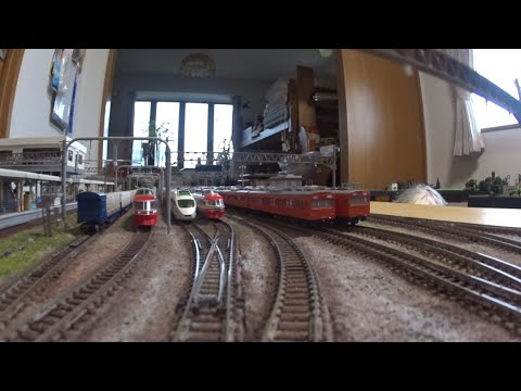 Nゲージ車載カメラ、路線入れ替え作業