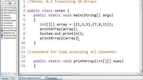058 Notes 8.2 Traversing 2D Arrays