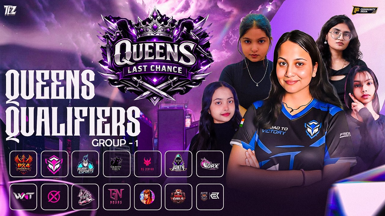 🔴 QUEENS LAST CHANCE 👑 Girls Qualifier Lobby LIVE | Free Fire Female Tournament #freefireesports