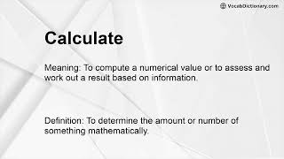 Calculate Meaning
