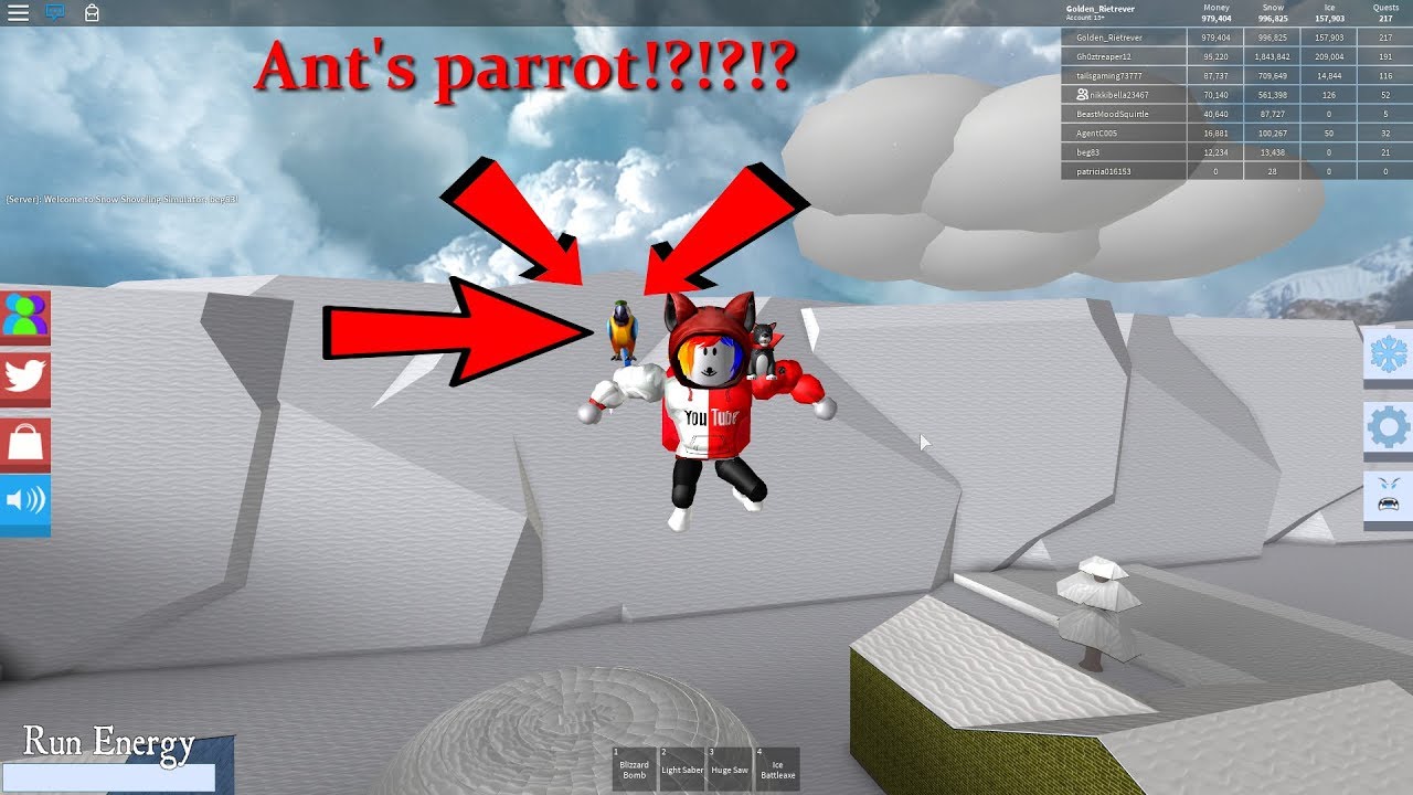 Roblox Snow Shoveling Simulator Ant s Parrot Pet Code YouTube