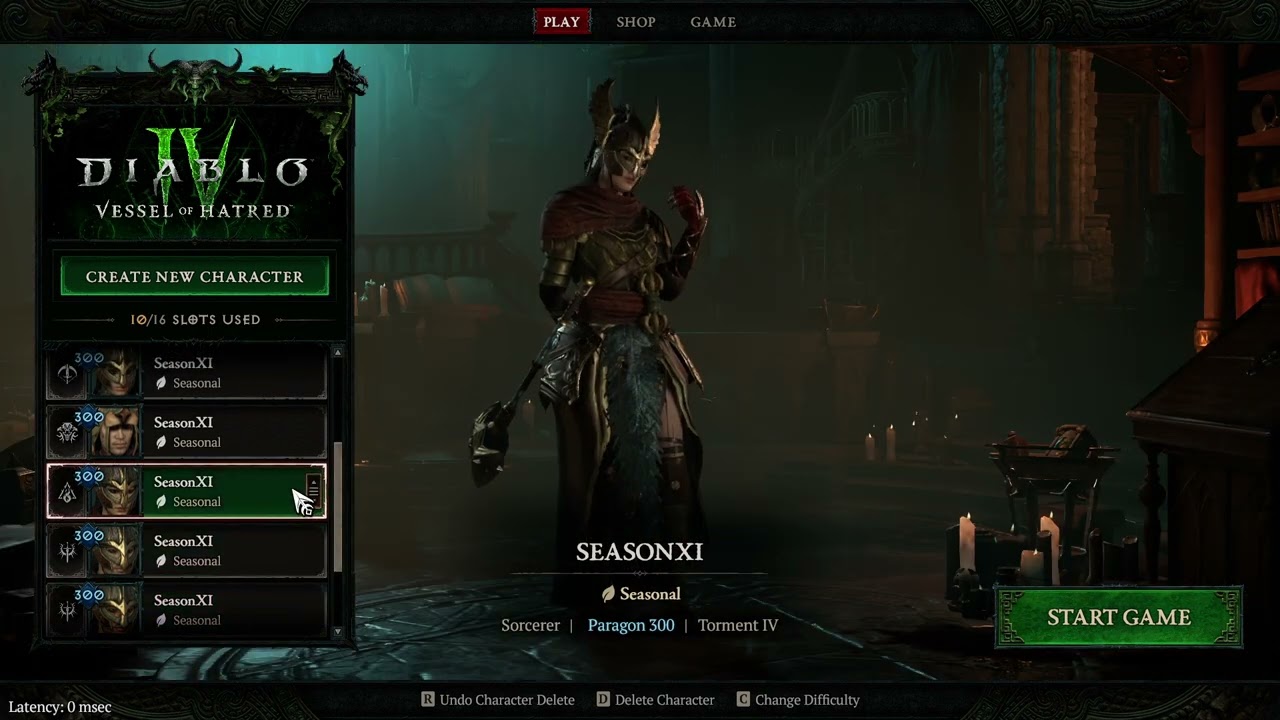 Diablo 4: VoH - Season 11 Character List