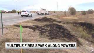 Firefighters knock out multiple small grass fires along Powers