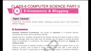 CLASS 8 COMPUTER SCIENCE E COMMERCE AND BLOGGING PART 3